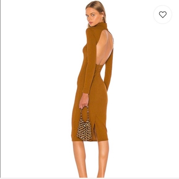 LPA Revolve Jovie Ribbed Open Back Long Sleeve Dress - Picture 9 of 10